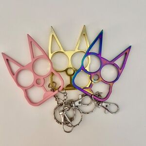 Kitty Pointy Ears Safe Metal Knuckle Protection! Self Defense Safety Keychains